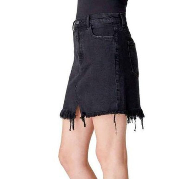 NWT J Brand Women's Black Jules High Rise Frayed Hem Mini Skirt - Picture 3 of 10